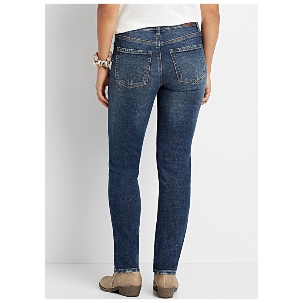 🍑 Maurice’s High-Rise Dark Wash Jeans “Vintage” Style Stretch Jeans NWT’S-$55 - Picture 3 of 5